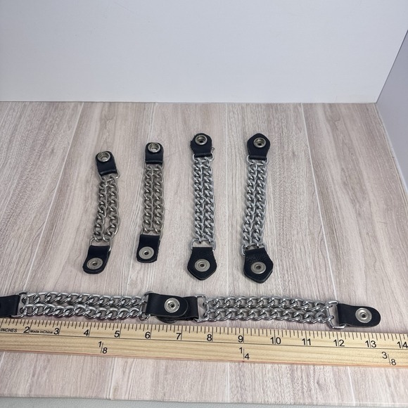 Vintage Biker Chain Vest Extender Concho Set Buffalo Coin Snap Belt Lot - Picture 7 of 10